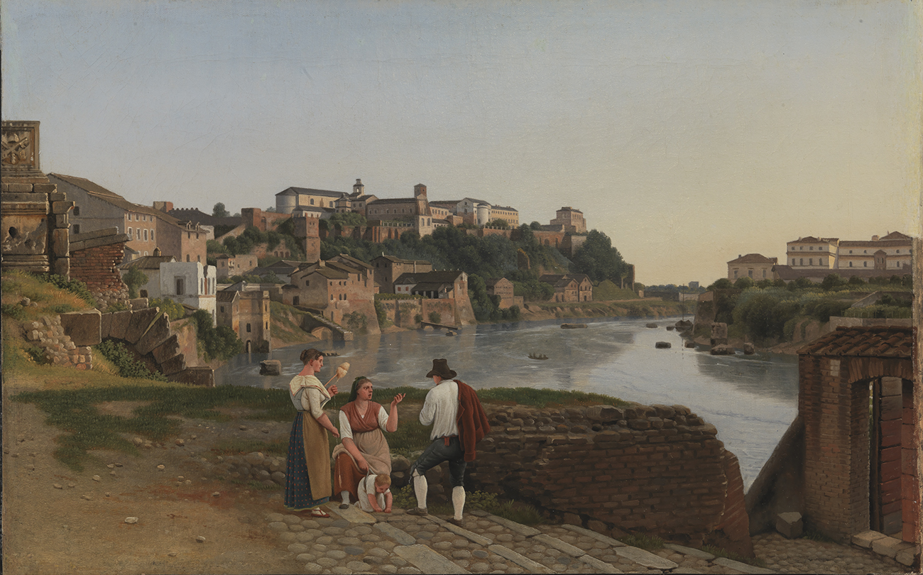 View of the Tiber near Ponte Rotto: In the Background the Aventine with S. Sabina and S. Maria del Prorato