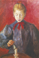 Girl Putting Out A Candle