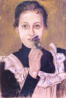 Girl with Violets