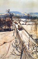 View from the studio window in winter