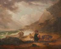 A Stormy Seashore Scene