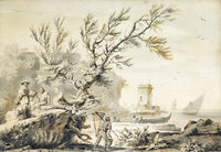 Seaside with Fishermen