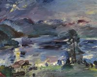 Walchensee, the Rising Moon