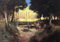 Children Feeding Ducks