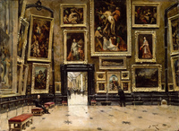 View of the Salon Carré at the Louvre