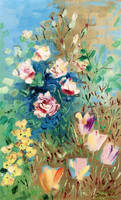 Flowers in a Bronze Bucket