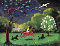 Woman on Horseback in a Landscape