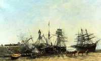 Portrieux, the Port at Low Tide, Unloading Fish