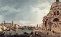 The Grand Canal with S.Maria della Salute towards the Riva degli Schiavoni