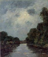 The Somme near D'Abbeville - Moonlight