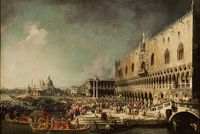 The Reception of the French Ambassador Jacques-Vincent Languet, Compte de Gergy, at the Doge's Palace
