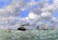 English Coal Ship in View of Trouville