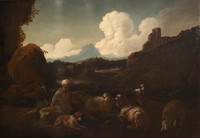 Peasant Attending Sheep