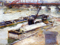 Ships on the Seine in Paris