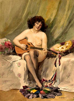 Female Nude with a Guitar