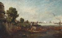 The Embarkation of George IV from Whitehall:  The Opening of Waterloo Bridge, 1817