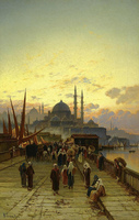 The Galata Bridge, Constantinople