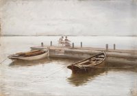 Couple on the bridge, evening