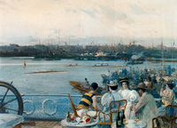 Regatas en el puerto de Barcelona