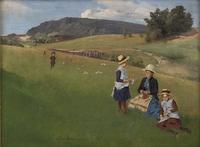 Landscape Scene With Woman And Children