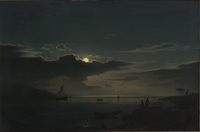 Coastal Landscape in Moonlight