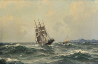 Sailing ship and pilot boat