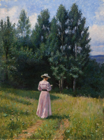 Woman Reading in Summer Landscape