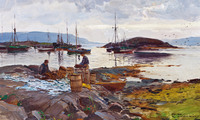 Fishermen in the coastal landscape