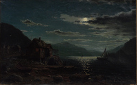Coastal Landscape in Moonlight