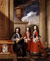 Thomas Coningsby and His Two Daughters, with the Tower of London in the Background