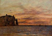 Étretat: the Falaise d'Aval at Sunset