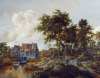 A Watermill beside a Woody Lane