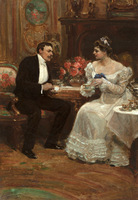Seated Couple Having Tea