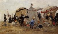 Woman and Children on the Beach at Trouville