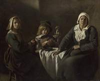 Four Figures at a Table