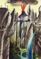 Picture Book for 'Muggeli' 14 (Mountains with Erupting Volcano)