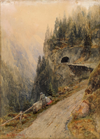 Hiker in the Swiss Alps