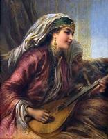 A girl playing the lute