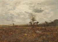 Autumn Landscape with Deer