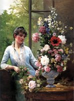 Preparing the flower arrangement