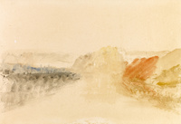 River Scene, a Fort above