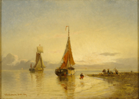 Fisherfolk unloading the catch