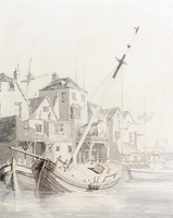 A Boat Anchored in a Harbour