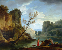 A River with Fishermen
