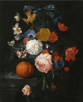 A Still Life with Roses, Daffodils, Bluebells and other Flowers, etc.