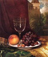 Fruit Still Life with Landscape