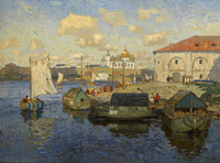 Old Novgorod. Barges