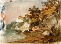 Briton Ferry, A Fisherman's Cottage and a Boat Pulled Up under a Low Cliff