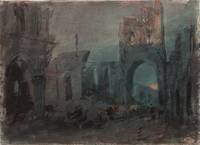 Kirkstall Abbey, Moonrise, Colour Study
