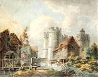 Canterbury, The West Gate, from the River Stour